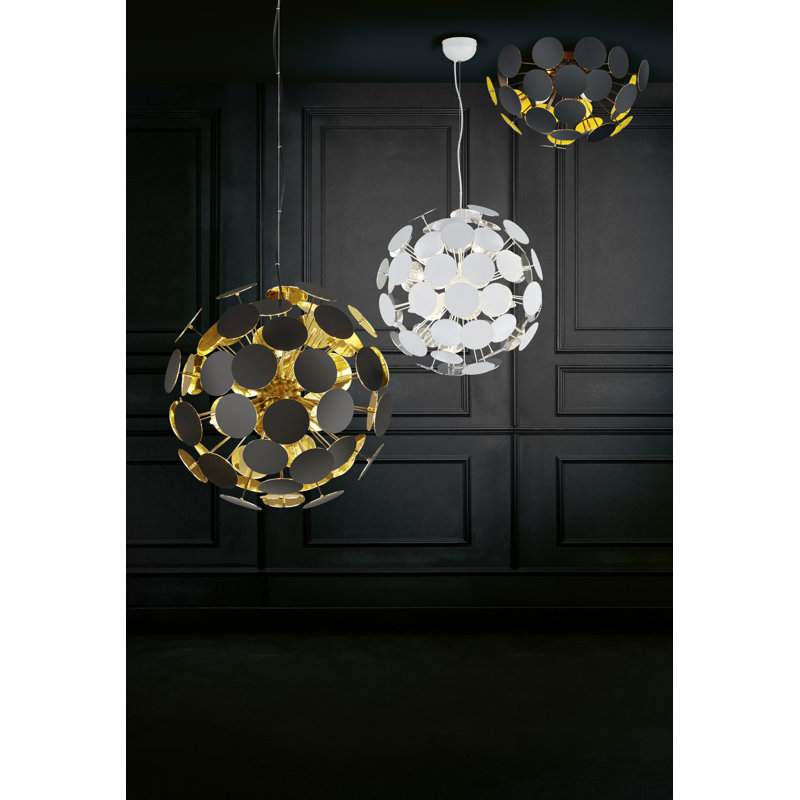 Flush ceiling lamp 3 flame Freyja, 54 cm, Black/Gold