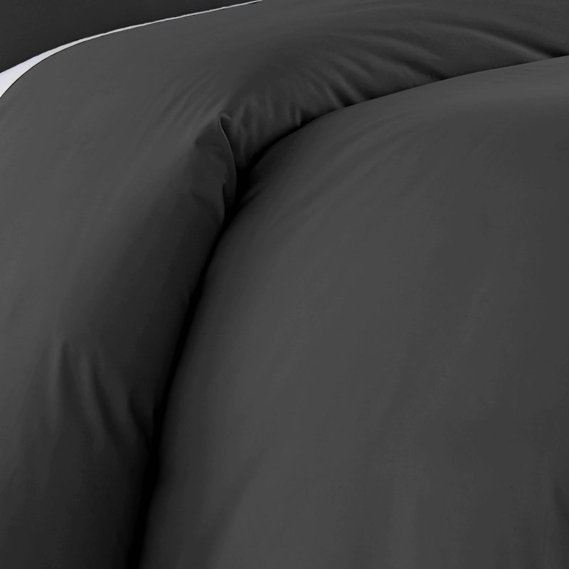 Classic Collection By Southshore Fine Linens Microfiber Duvet Cover Set, King Duvet Cover + 2 King Shams, Black
