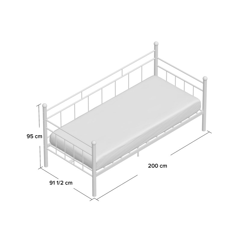 Heracles Metal Daybed, White
