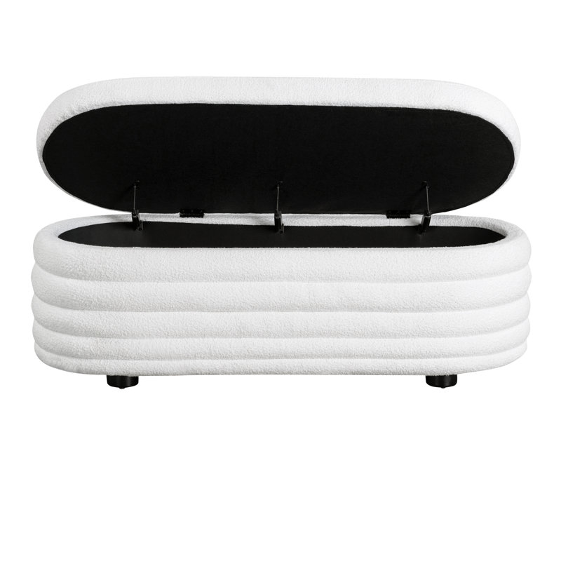 Grand repose-pieds de rangement Burbach - blanc