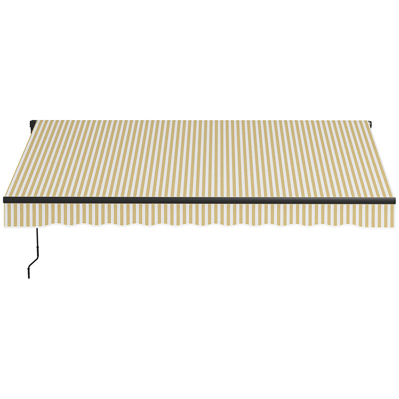 Outsunny 12' X 10' Retractable Awning, 144" W x 120" D, Dark Beige