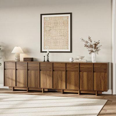 55.1” W Sideboard With 4 Cabinets, Buffet Cabinet With 4 Drawers, Large Storage Space(Set Of 2)