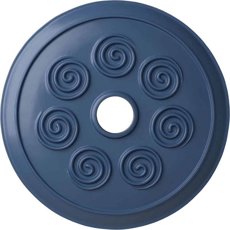 Endurathane Spiral Ceiling Medallion, 25 1/4"OD x 4"ID x 2"P (Fits Canopies up to 4"), Hand-Painted Americana Finish