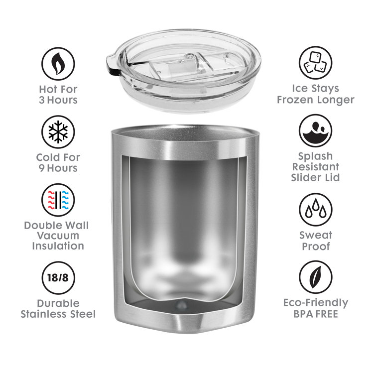 Stainless Steel Whiskey Glass with Lid