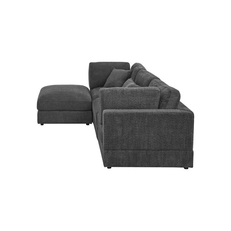 Canapé modulaire Luxecloud, Gris bouclé / polyester