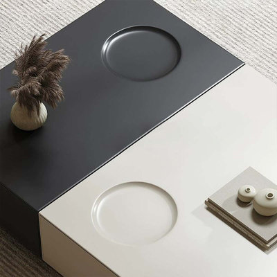Table basse noire en bois manufacturé noir