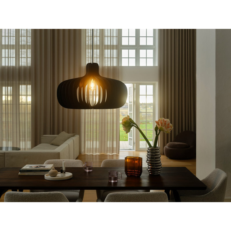 1 - Light Satin Pendant, Black, Black