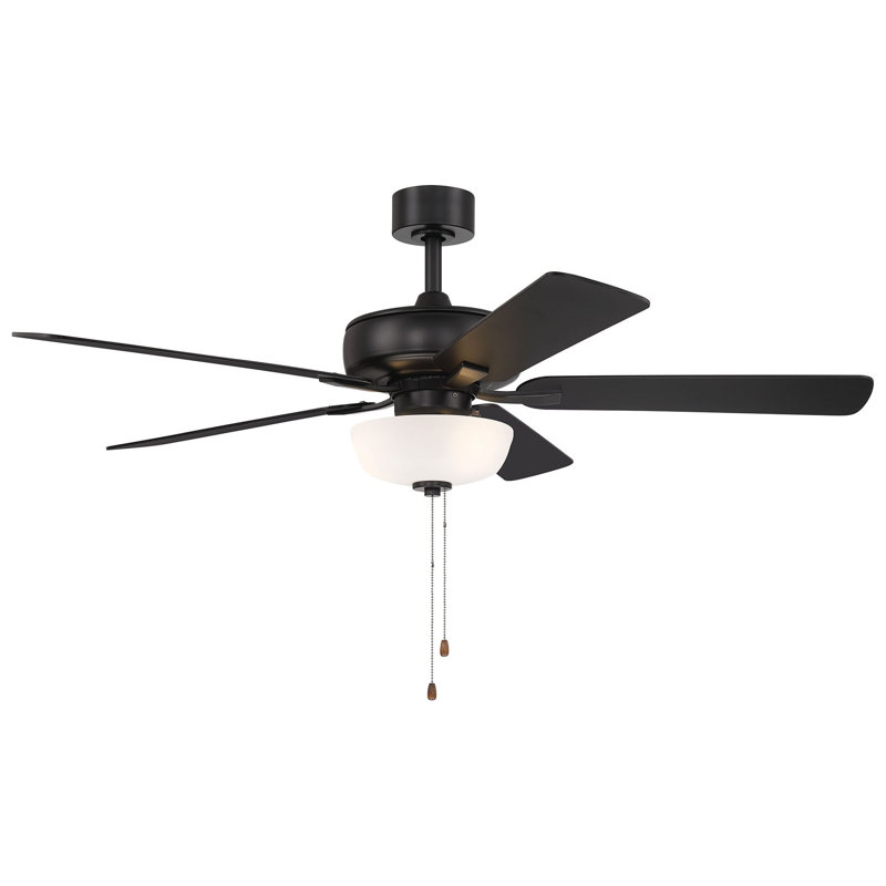 Ventilateur de plafond de 52 po avec ensemble d'éclairage Kendleton, Noir mat