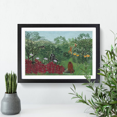 Tropical Forest with Monkeys by Henri Rousseau - Picture Frame Painting