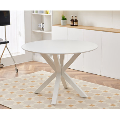 Table de salle à manger Mid-Century avec plateau rond en MDF et table de salle à manger