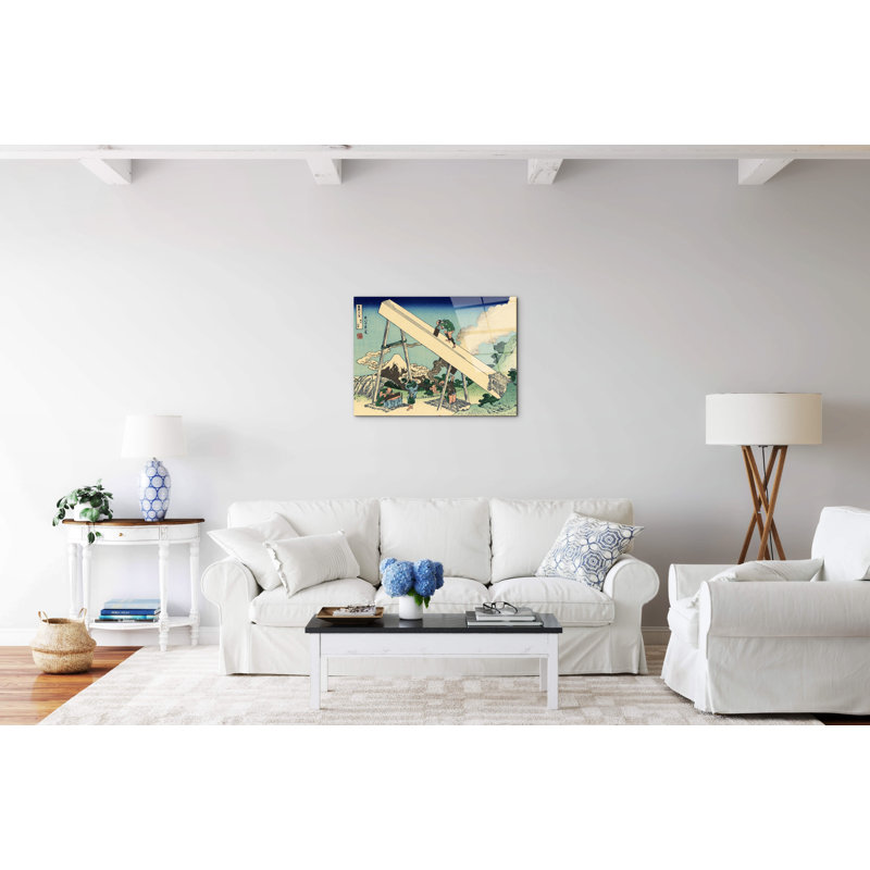 The Fuji from the mountains of Totomi by Hokusai Katsushika 57cm H X 76cm W CrystalArt Material Acrylic Glass Effect, Frameless Panel Lightweight Ready to Hang