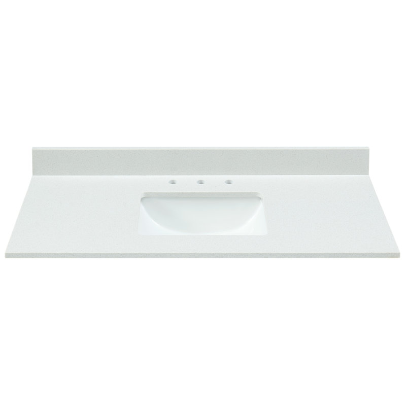 Plateau de meuble-lavabo simple 49 po avec lavabo, Blanc neige