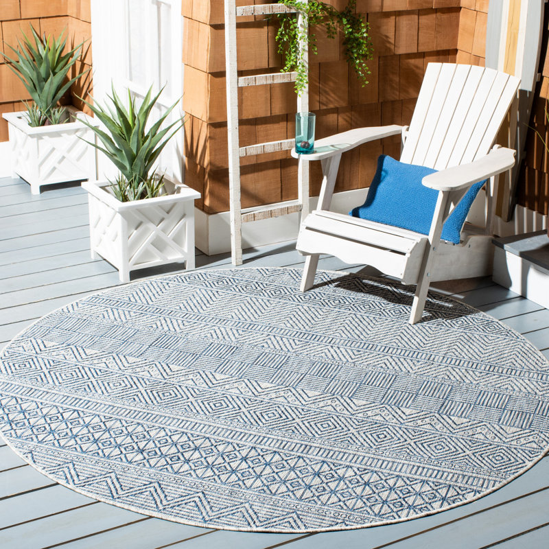 Selden Performance Southwestern Indoor/Outdoor Area Rug, Round 7'1"
