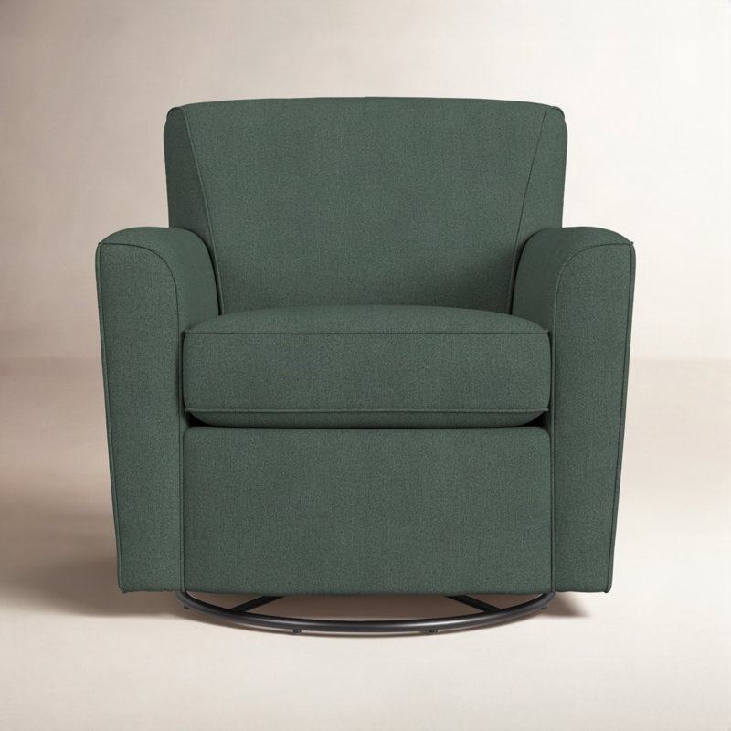Fauteuil pivotant rembourré Monarch, Saule vert bouclé
