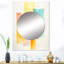 Multicolore cubes motifs I - miroir mural décoratif géométrique, grand miroir vert, impression d'art en métal-1685859806