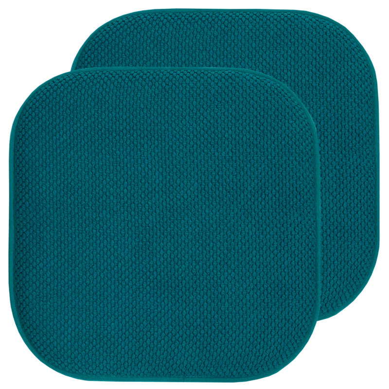 Coussins de chaise antidérapants Honeycomb, Bleu paon, Paquet de 2