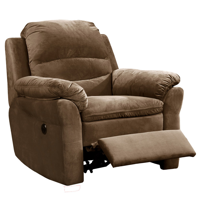 Modern Electric Recliner Chair With USB Port And Gentle Lumbar Massage, Brown