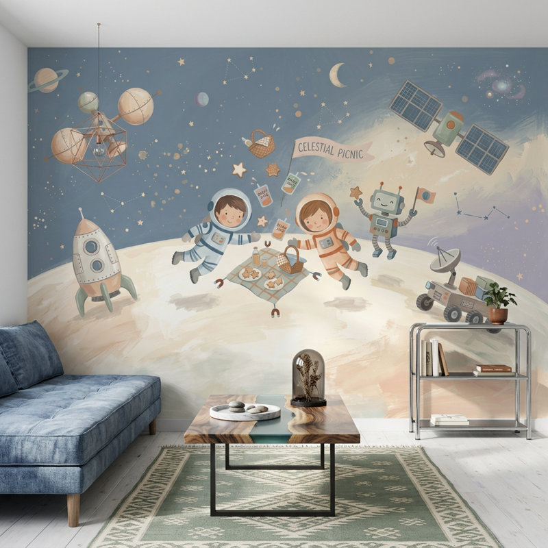 Décoration murale avec étoiles et ciel amovible, 200 po x 120 po, Peler et coller