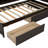 Twin Size L-Shaped Bookcases Bed Frame With Power Outlets, With Usb Charging Function Charging Ports,Two Drawers-193006785