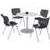 Mode Round Breakroom Table Set With 4 Kool Stacking Chairs