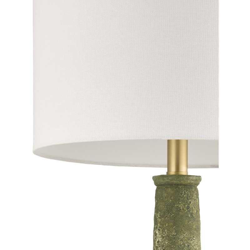 Slawson Table Lamp, White, Rustic Green