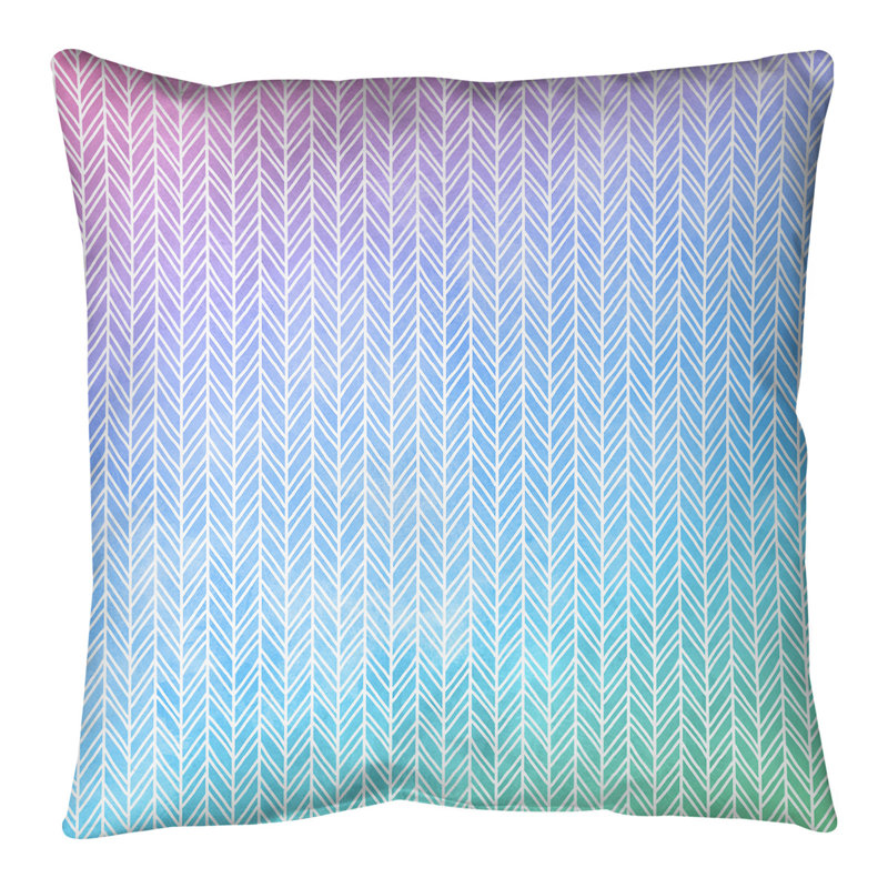 Oreiller de sol Katelyn Elizabeth, 28 po x 28 po, Bleu-rose / vert