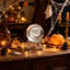 Boule de cristal sculptée pour décoration d'Halloween, socle de bureau, ornement en cristal blanc, cadeau-1977095455