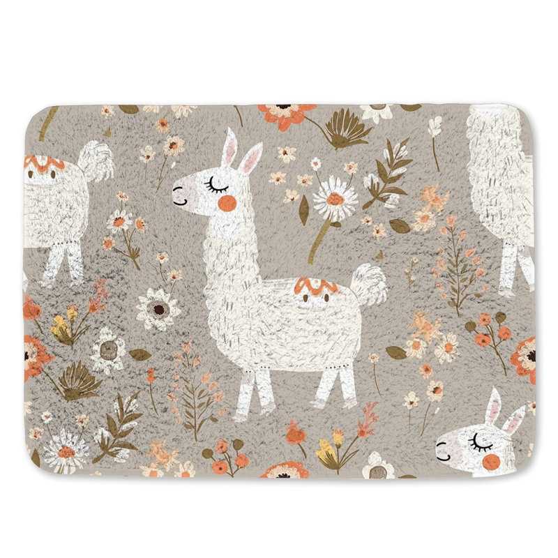 Tapis de bain lamas décoratif pour salle de bain, L 17 po x L 24 po