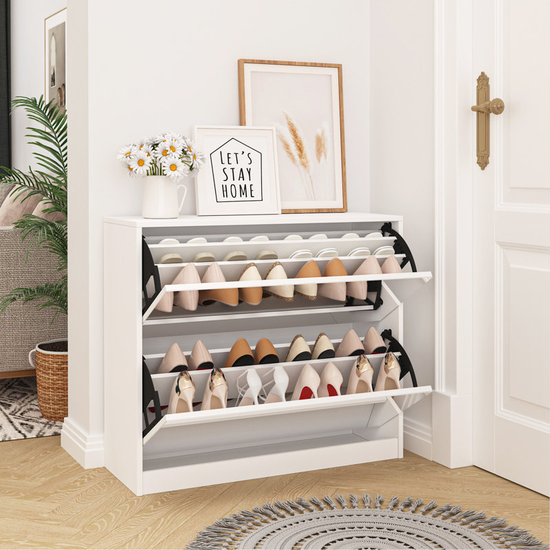 Armoire de rangement pour chaussures polyvalente à 2 niveaux avec un design innovant pour la maison