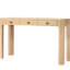 Table d'entrée en chêne avec coins arrondis et 3 tiroirs dissimulés, grain de bois naturel, esthétique rétro