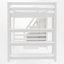 Lit mezzanine avec garde-robe intégré, tablettes, escalier de rangement et lumière DEL, lit blanc pour enfants-794185976