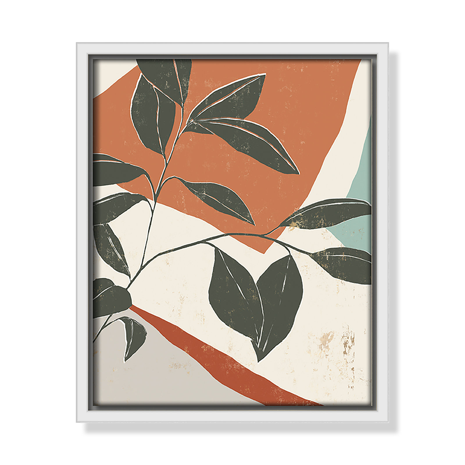 Cutout Leaves I by Isabelle Z, 11.5" H x 9.5" W x 2" D, White Framed