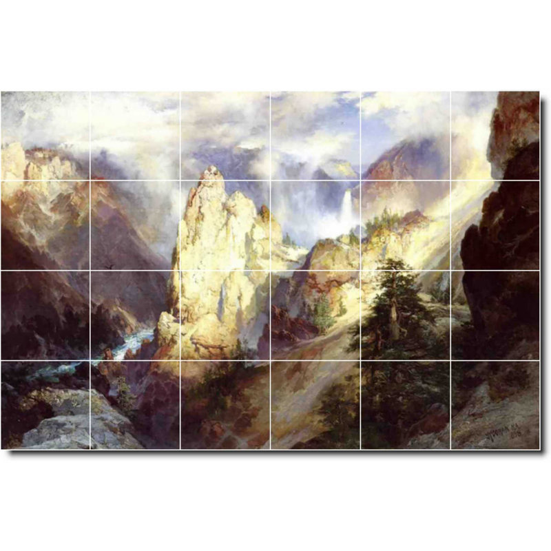 Carreau de céramique décorative 36 po x 24 po 6 po x 6 po, Paysage 06375