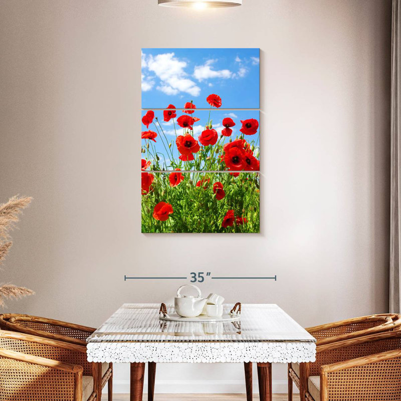 Coquelicots rouges Harnek, H 45 po x l 28 po