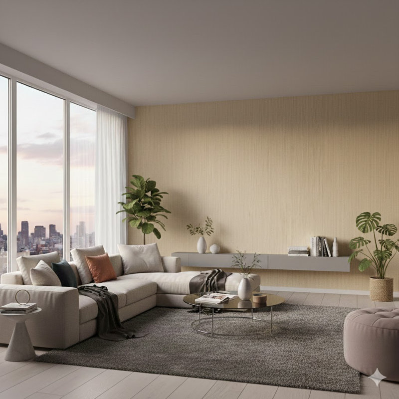 Utopia Collection Vertical Weave Effect Wallpaper Roll, Bronze