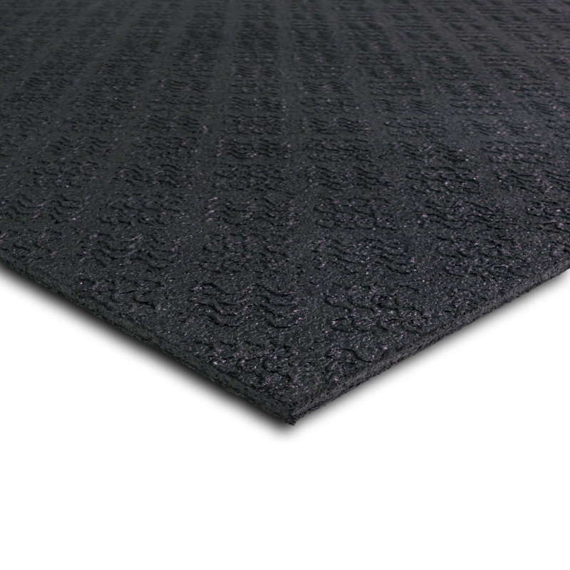 Tapis de gym texturé multi-usages antidérapant en caoutchouc, 4 pièces, 4