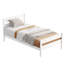 Lit simple blanc avec tête de lit en bois d'hévéa et rangement compact, style classique, finition rapide, rangement optimisé pour les petites pièces, processus d'assemblage simple
