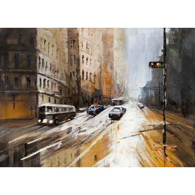 Abstract City Street Beige Door Mat | Indoor Outdoor Decor