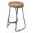 24 Inch Mango Wood Industrial Counter Height Stool, Saddle Seat, Iron, Set of 2, Brown, Black-71283411-112475146