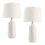 Lampes de table en céramique nervurée 25,5 po à 3 voies blanc cassé