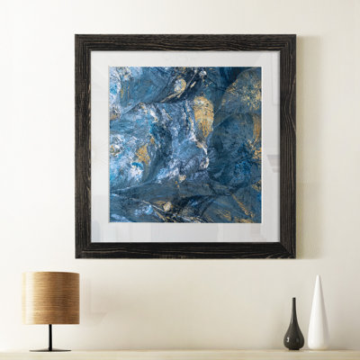 « Or indigo II », peinture sur papier encadrée