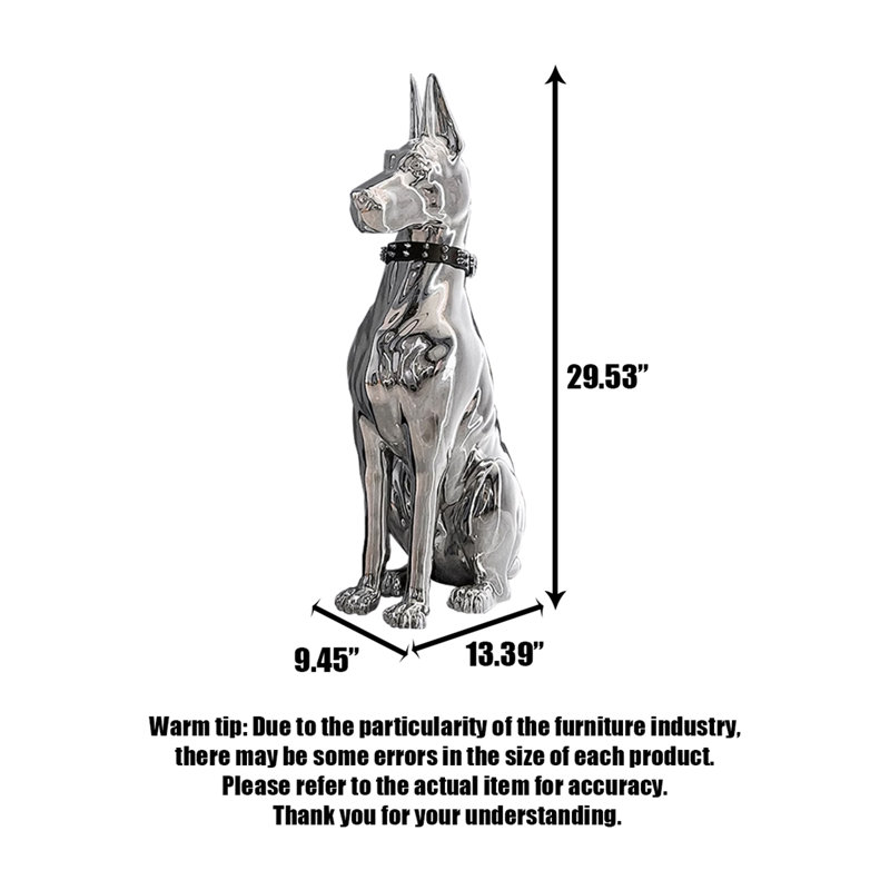 29.53" Silver Resin Decorative Objects, 29.53" H x 9.45" W x 13.39" D