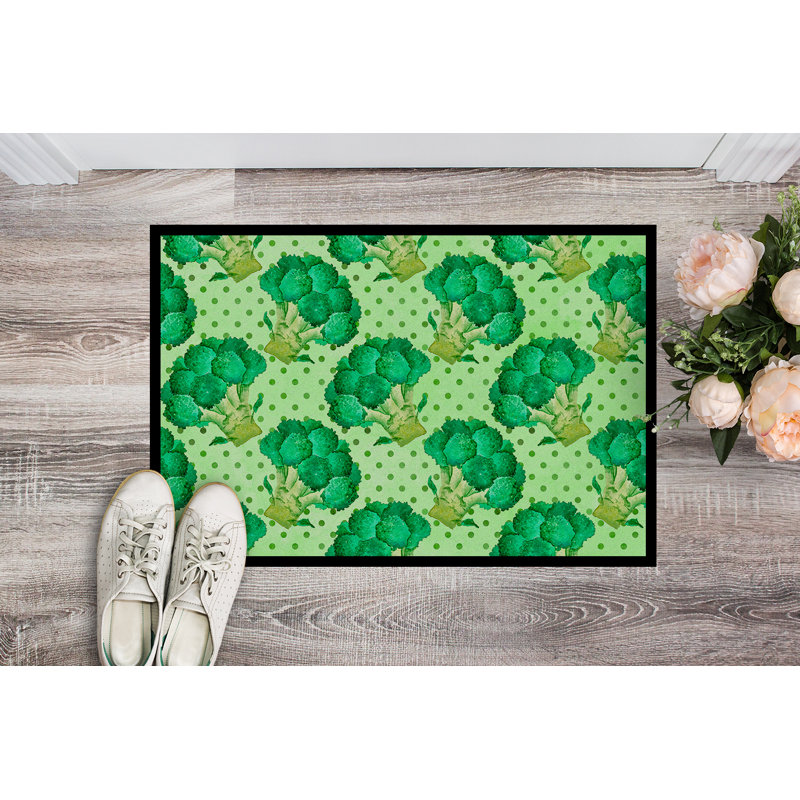 Tapis de porte d’extérieur antidérapant : brocoli, Rectangle 2 pi x 3 pi