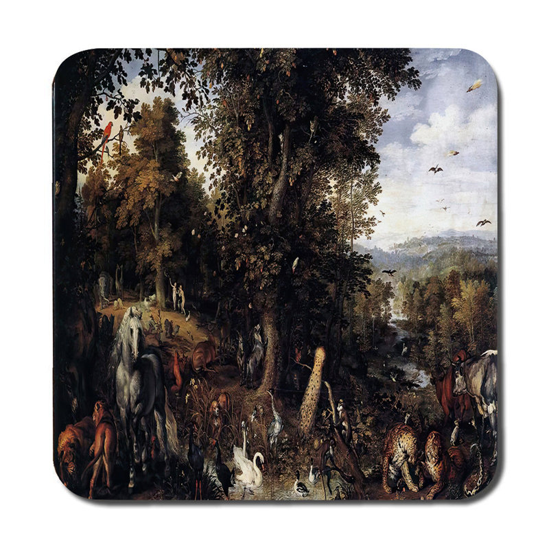 Forest Scene Placemat and Coaster Set with Wildlife Artwork
