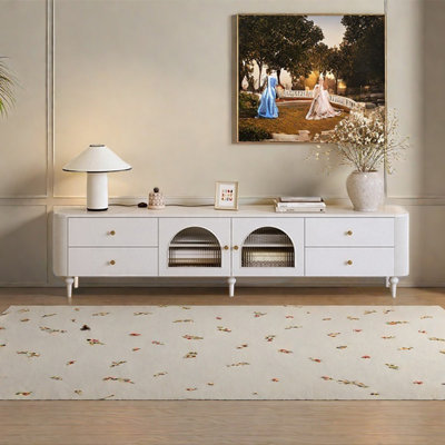White simple style home TV cabinet