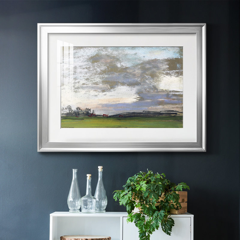 Paysage 01 - encadré avec cadre biseauté et verre, Argent, H 15 po x l 21 po x P 1,5 po