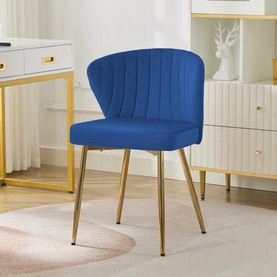 Fauteuil d'appoint en velours avec pieds en métal doré