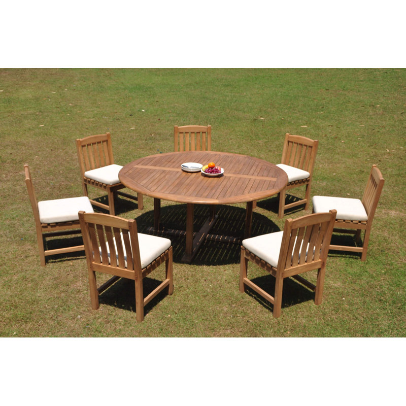 Ensemble repas 4 pièces teck Erika, H 30,5 po x l 72 po, 7