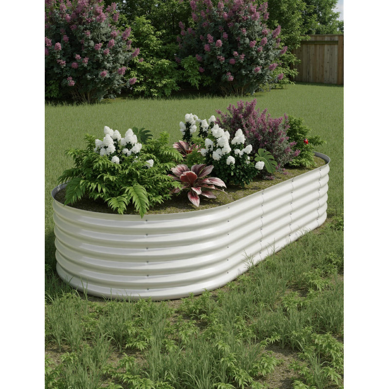 2Pack Steel Raised Garden Bed,Metal Deep Root Planter Box for Vegetables Flowers Herbs,Large Oval Garden Planting Bed,Easy Assembly ( 8x4x1.5ft )