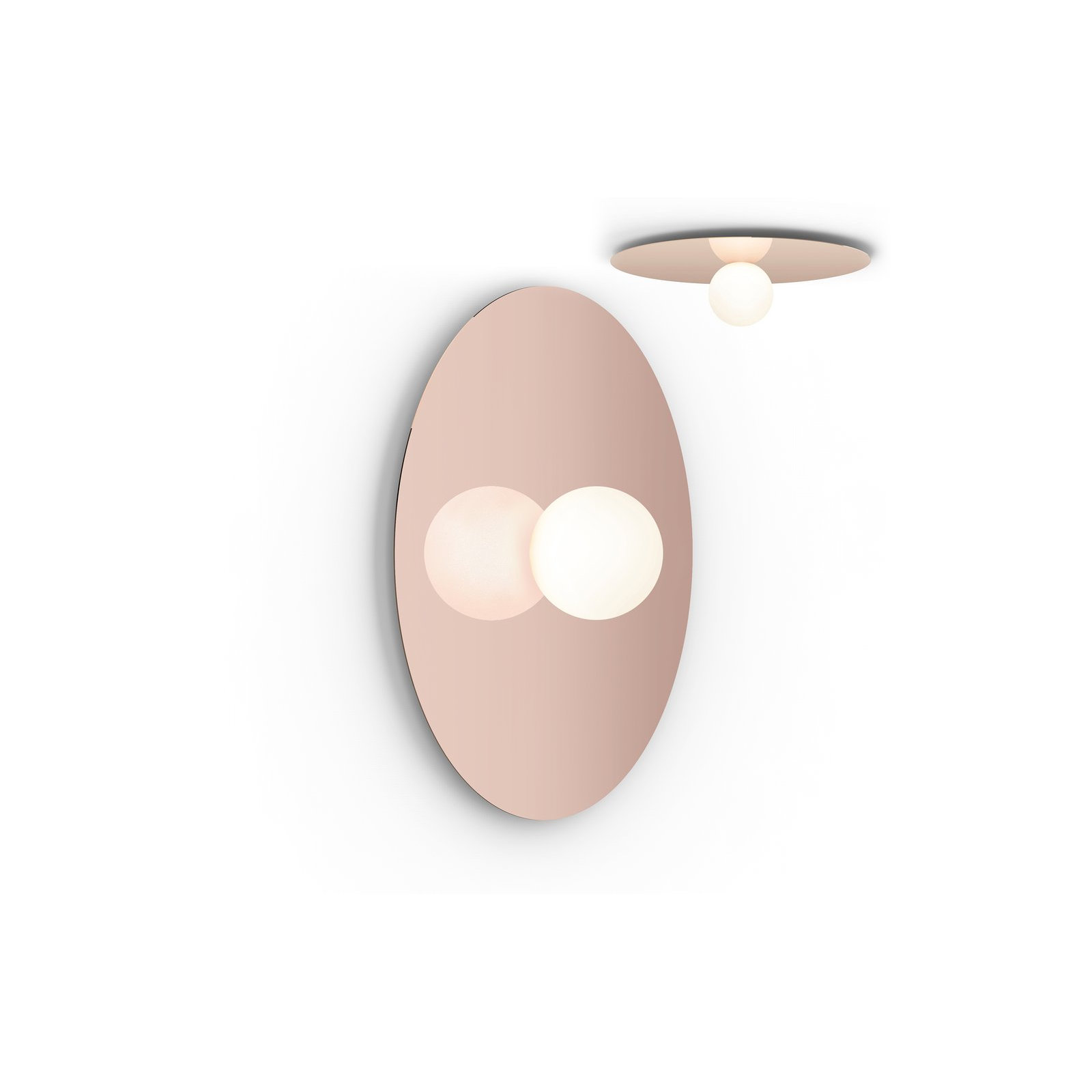 Bola Flush Disc, Rose Gold, 8.2" H x 32" W x 32" D